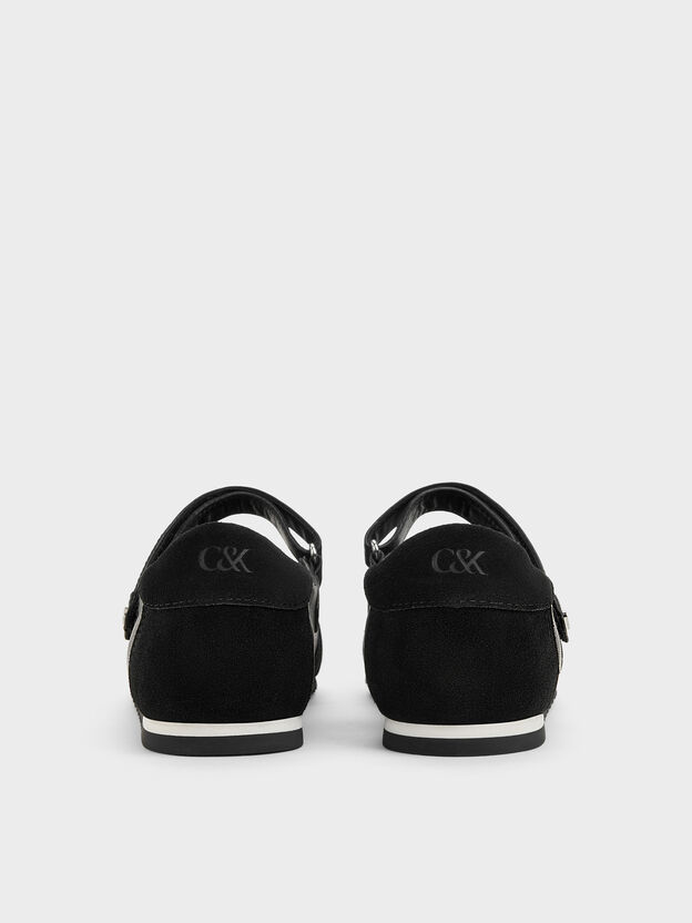 Jace Leather & Suede Mary Jane Sneakers, Black, hi-res