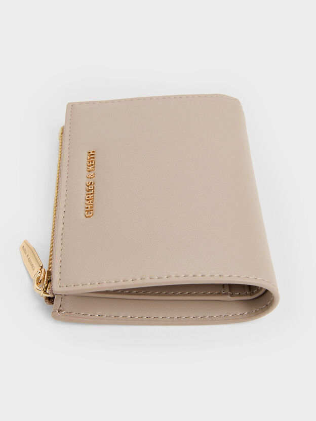 Harmonee Top-Zip Small Wallet, Taupe, hi-res