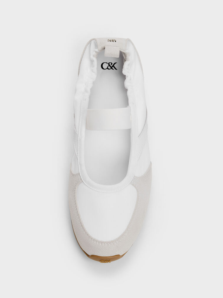 Jace Recycled Leather Mary Jane Sneakers, White, hi-res