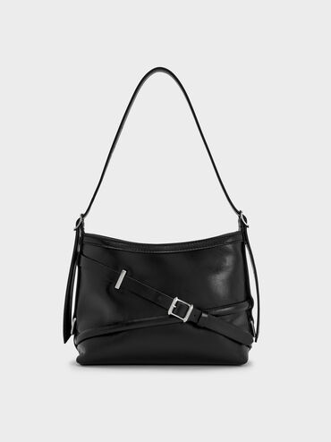 Bryna Buckled-Strap Crossbody Bag, Noir, hi-res