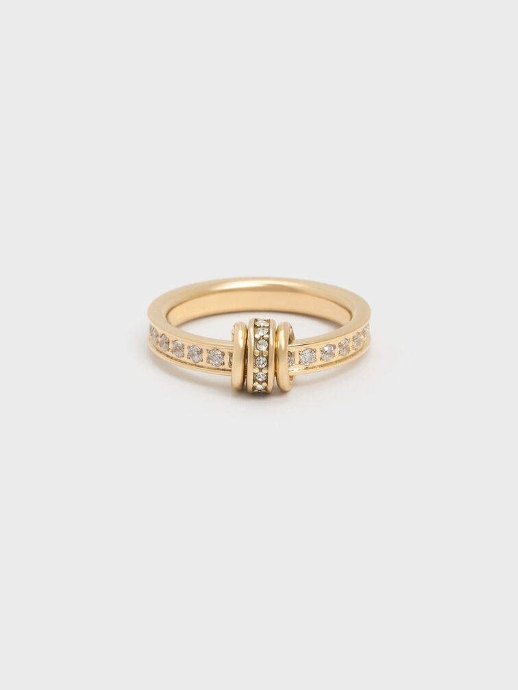 Hermione Crystal Ring, Gold, hi-res