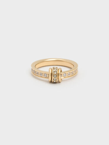 Hermione Crystal Ring, Gold, hi-res