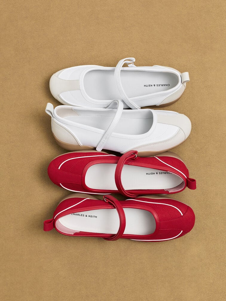 Louise Two-Tone Mary Jane Sneakers, White, hi-res