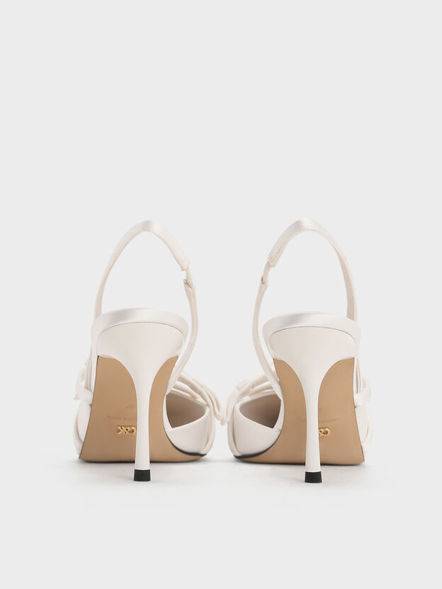 Jessy Bow Slingback Pumps, White, hi-res