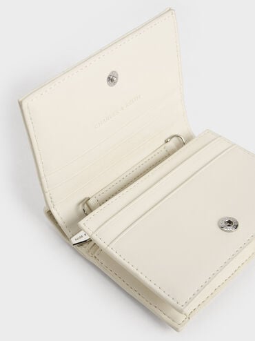 Cassia Quilted Chain-Handle Mini Wallet, Cream, hi-res