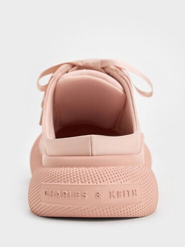 Satin Lace-Up Slip-On Sneakers, Light Pink, hi-res