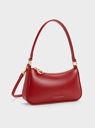 Elspeth Horse-Motif Shoulder Bag, Tomato Red, hi-res