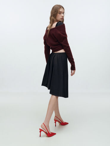 Brantley Bow Slingback Pumps, Red, hi-res