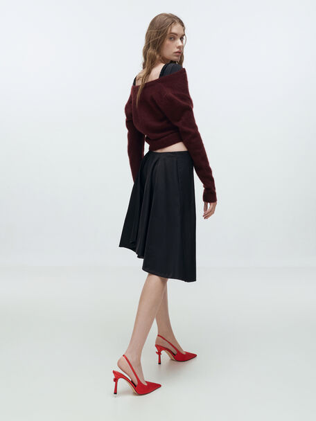 Brantley Bow Slingback Pumps, Red, hi-res