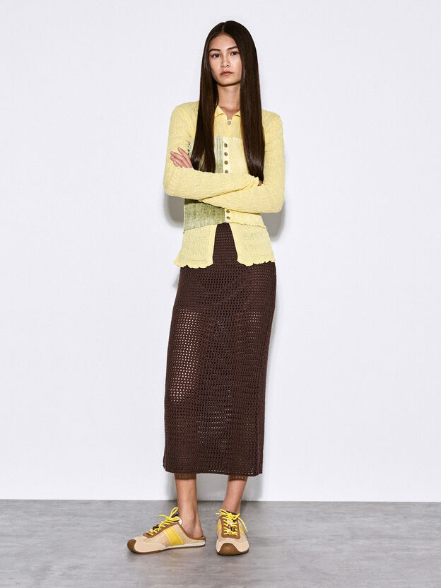 Suede Woven Slip-On Sneakers, Beige, hi-res