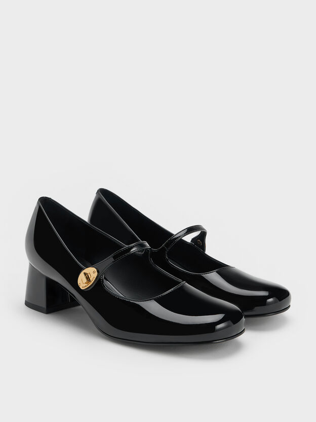 Hettie Patent Mary Jane Pumps, Black Patent, hi-res