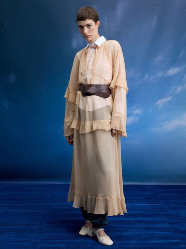 Patent Bow Crystal-Pearl Slingback Mary Jane Pumps, Chalk, hi-res