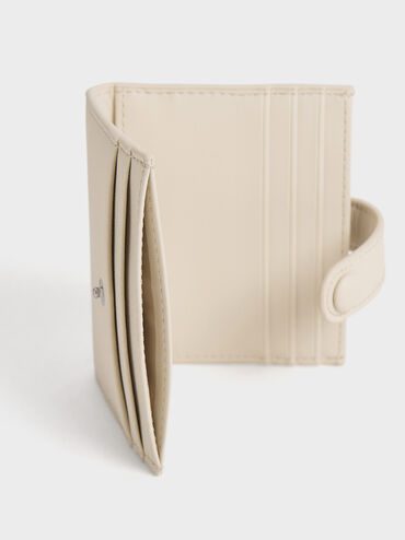 Bliss Snap Button Card Holder, Beige, hi-res
