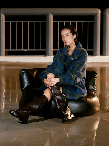 Jett Knee-High Boots, Dark Brown, hi-res