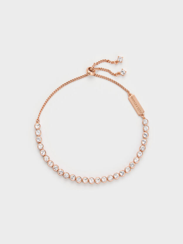 Paige Crystal Tennis Bracelet, Rose Gold, hi-res