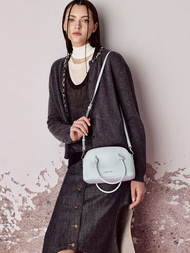 Sammie Knotted-Handle Bowling Bag, Sea Salt Blue, hi-res