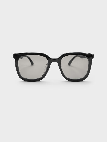 Maude Square Sunglasses, Black, hi-res