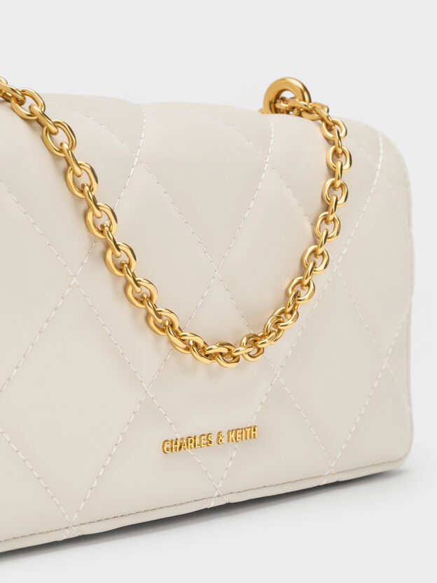 Paffuto Quilted Wallet On Chain, Cream, hi-res