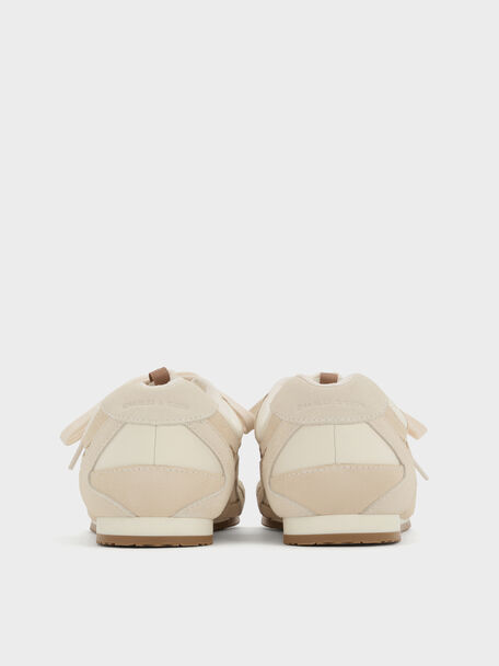 Nylon & Suede Double-Lace Sneakers, Chalk, hi-res