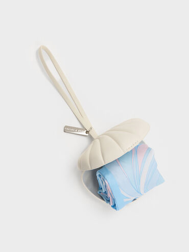 Seashell Swirl-Scarf Charm, Blue, hi-res