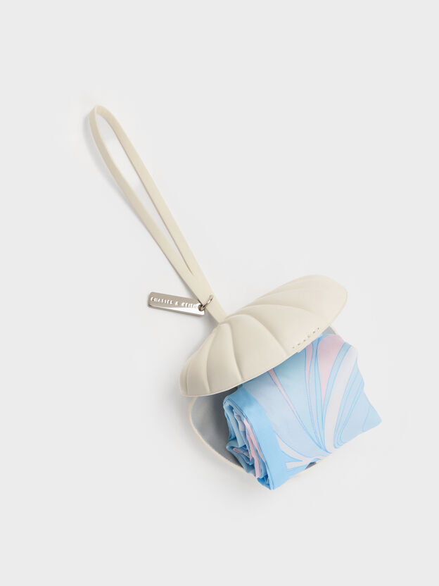 Seashell Swirl-Print Tote Charm, Blue, hi-res