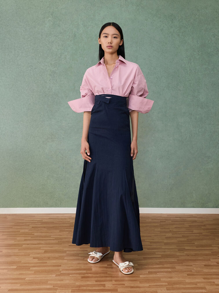 Anika Satin Knot-Bow Slide Sandals, Chalk, hi-res