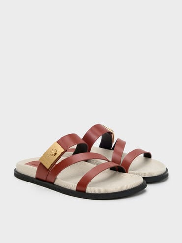 Aelin Canvas Metallic-Buckle Strappy Sandals, Multi, hi-res