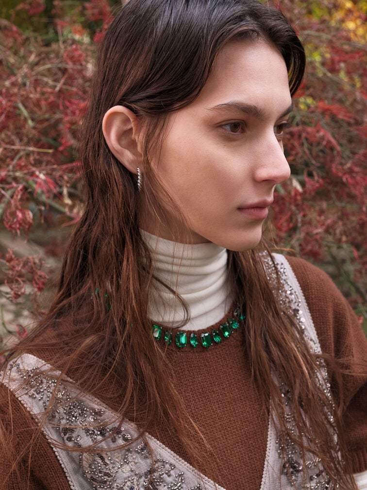 Sable Rope-Knot Hoop Earrings, Silver, hi-res