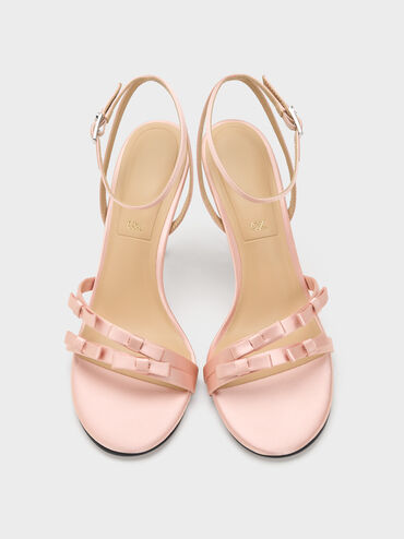 Jessy Bow Stiletto Sandals, Pink, hi-res