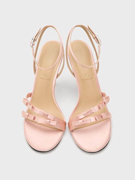 Jessy Bow Stiletto Sandals, Pink, hi-res