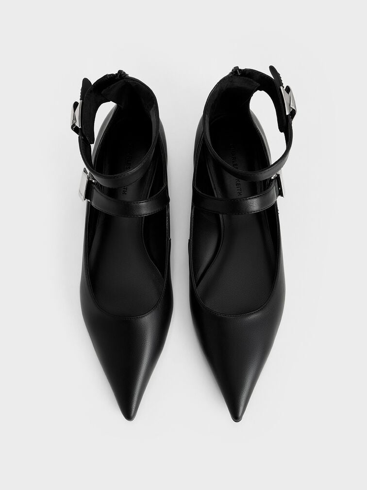 Robbie Pointed-Toe Mary Jane Flats, Black Robbie Pointed-Toe Mary Jane Flats, Black, hi-res