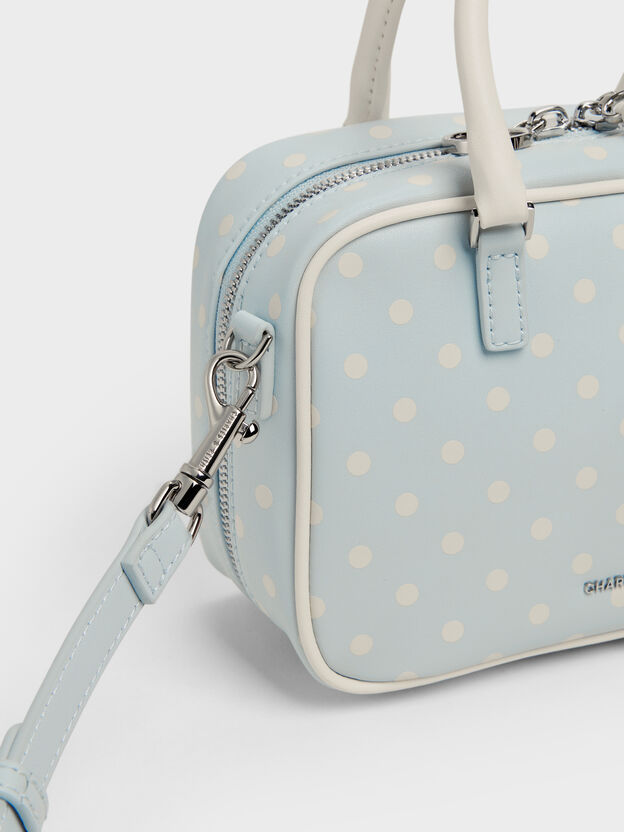 Sianna Polka-Dot Bowling Bag, Sea Salt Blue, hi-res