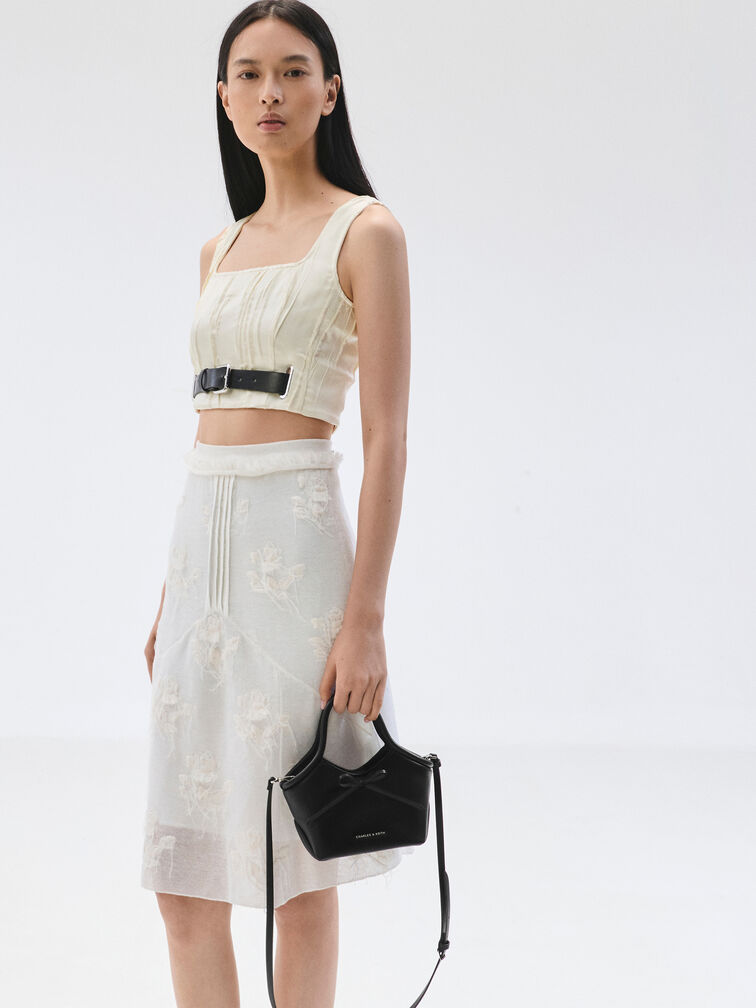 Hazel Bow Tubular Top Handle Bag, Noir, hi-res