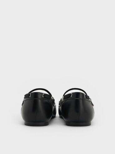 Bow Boat-Shoe Flats, Black, hi-res