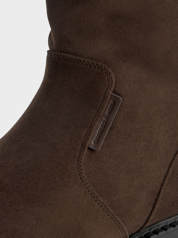 Camilla Faux Suede Thigh-High Boots, Dark Brown Textured, hi-res