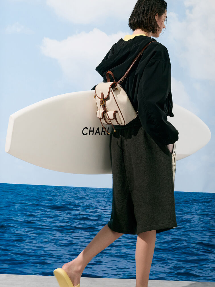 Bryna Canvas Backpack, Taupe Canvas Bryna Canvas Backpack, Taupe Canvas, hi-res