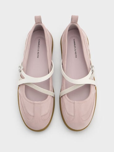 Tiggy Faux Suede Two-Tone Ballet Sneakers, Mauve, hi-res