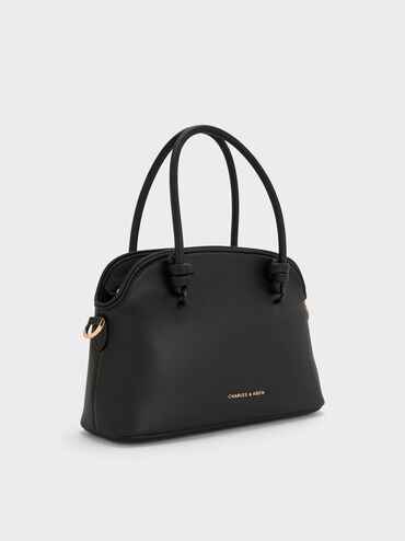 Sammie Knotted-Handle Bowling Bag, Black, hi-res