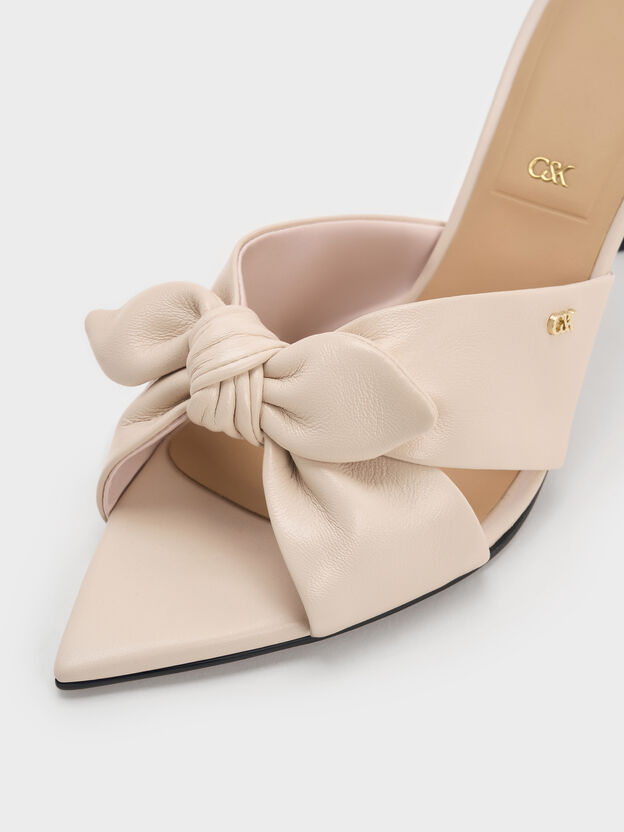 Jayce Leather Stiletto Mules, Oat, hi-res