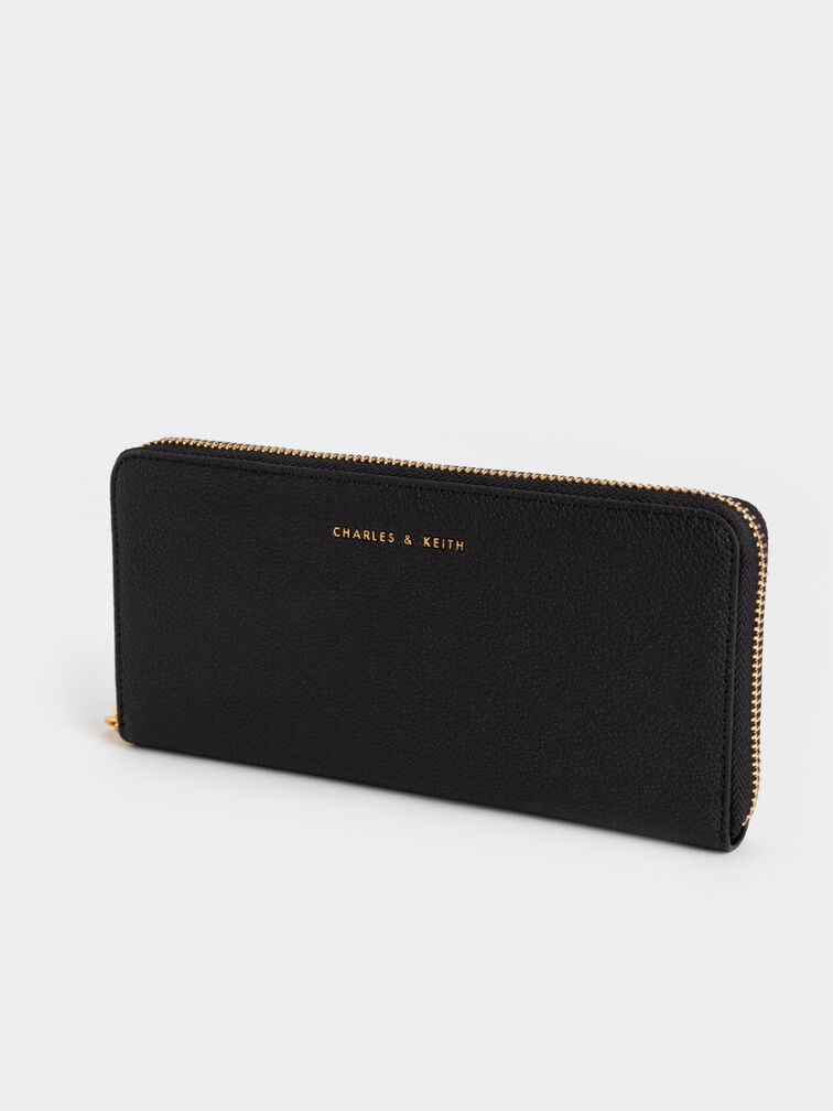 Dulcie Zip-Around Long Wallet, Black, hi-res