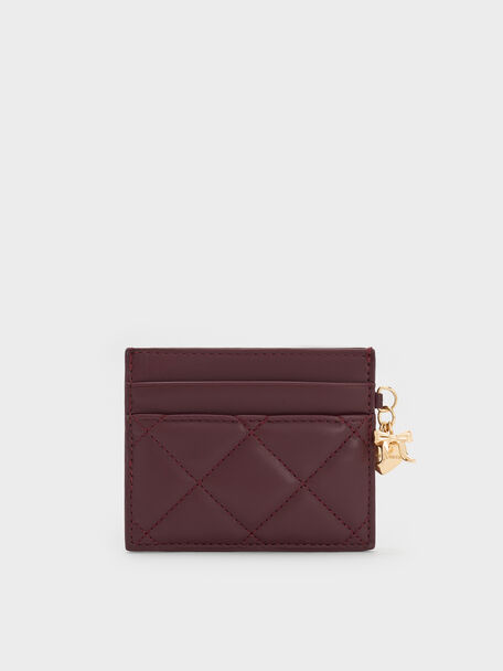 Arrietty Quilted Card Holder, Wineberry Red, hi-res