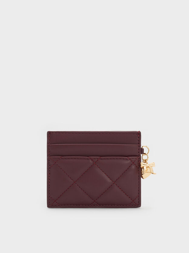 Arrietty Quilted Card Holder, Wineberry Red, hi-res