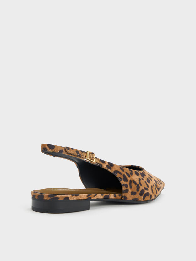 Emelia Leopard-Print Slingback Flats, Animal Print Natural, hi-res