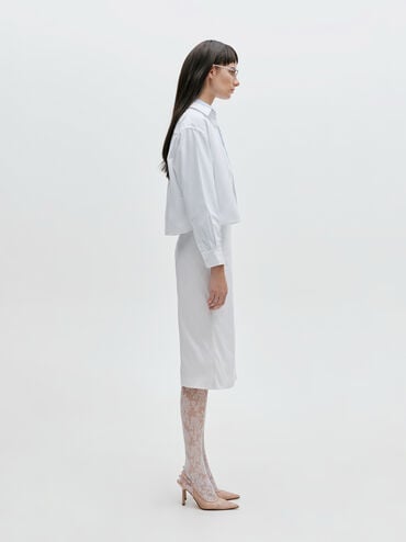 Lace & Satin Slingback Pumps, Nude, hi-res