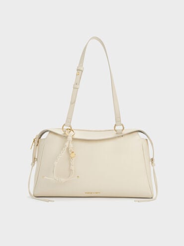 Haylen Braided-Charm Tote Bag, Cream, hi-res