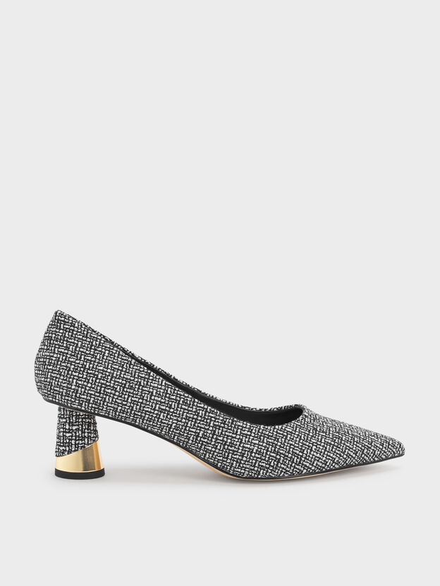 Cammie Tweed Metallic-Heel Pumps, Multi, hi-res