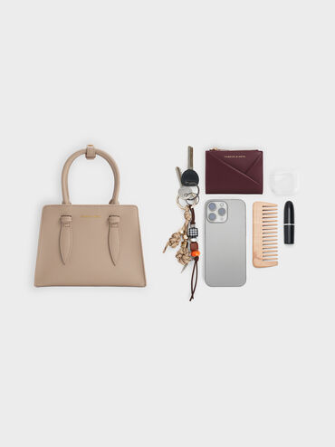 Allyn Structured Trapeze Tote Bag, Taupe, hi-res