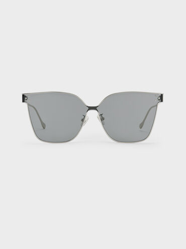 Ginny Butterfly Sunglasses, Silver, hi-res