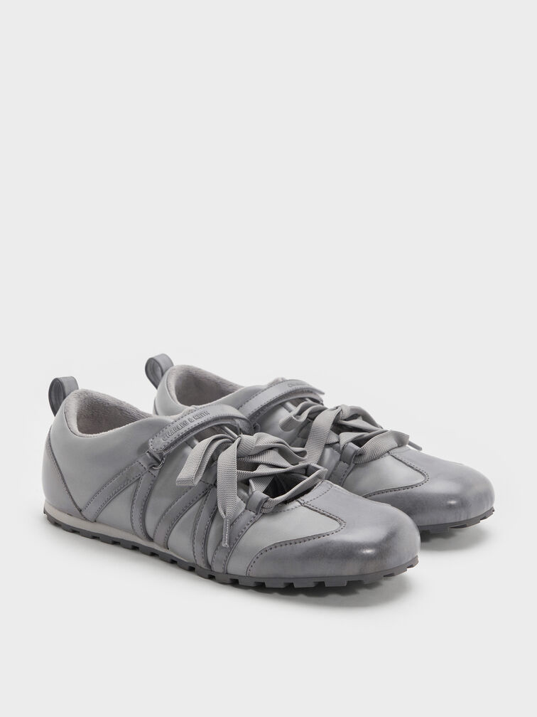 Silko Burnished Mary Jane Sneakers, Light Grey, hi-res
