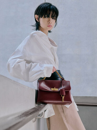 Kerry Chain-Handle Crossbody Bag, Mulberry Plum, hi-res